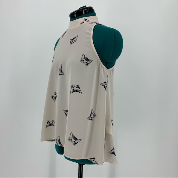Everly Sleeveless Kitten Mock Neck Blouse, Small - Picture 6 of 16